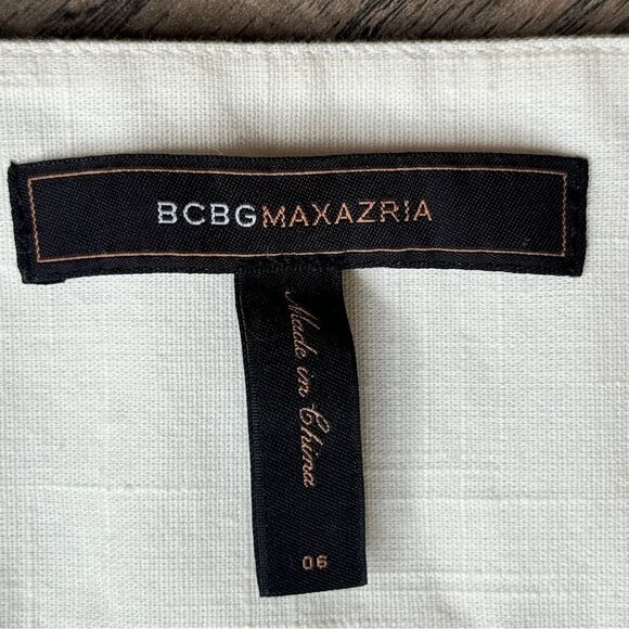 New!! BCBGMaxAzria White Linen Wide Leg Dress Pants Trousers - Sz 6 TALL GIRLS! - Picture 6 of 14